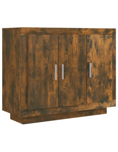 Credenza Rovere Fumo 92x35x75 cm in Legno Multistrato