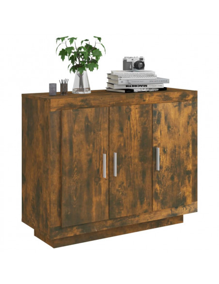 Credenza Rovere Fumo 92x35x75 cm in Legno Multistrato