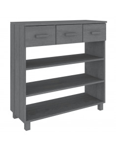 Consolle HAMAR Grigio Scuro 90x35x90 cm Legno Massello di Pino 2