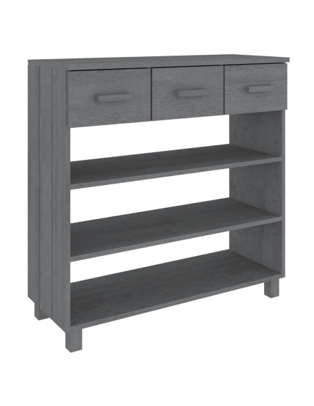 Consolle HAMAR Grigio Scuro 90x35x90 cm Legno Massello di Pino