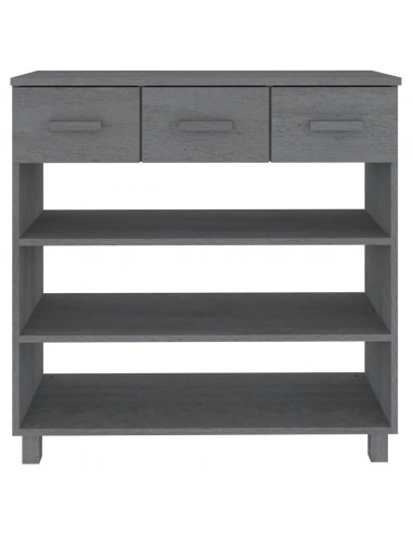 Consolle HAMAR Grigio Scuro 90x35x90 cm Legno Massello di Pino