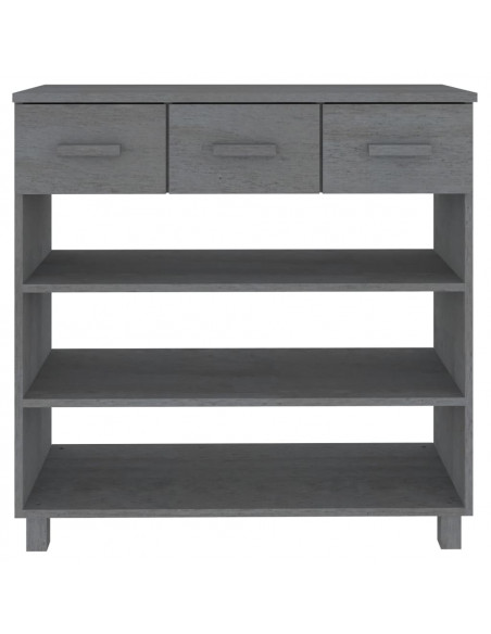 Consolle HAMAR Grigio Scuro 90x35x90 cm Legno Massello di Pino
