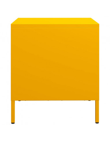 Comodini 2 pz Giallo Senape 35x39x43,5 cm in Acciaio