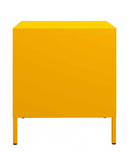 Comodini 2 pz Giallo Senape 35x39x43,5 cm in Acciaio