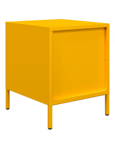 Comodini 2 pz Giallo Senape 35x39x43,5 cm in Acciaio