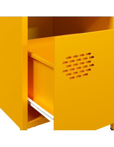 Comodini 2 pz Giallo Senape 35x39x43,5 cm in Acciaio