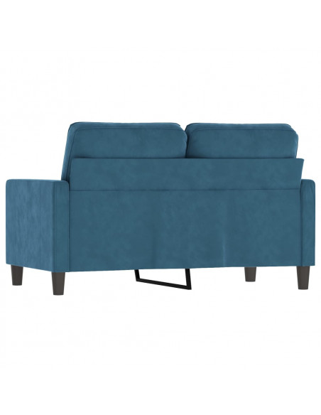 Divano a 2 Posti Blu 120 cm in Velluto