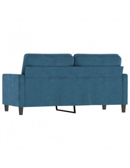 Divano a 2 Posti Blu 140 cm in Velluto