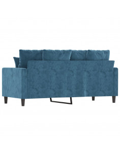 Divano a 2 Posti Blu 140 cm in Velluto