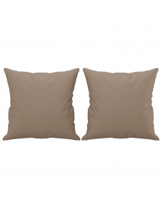 Divano a 2 Posti con Cuscini Cappuccino 140 cm in Similpelle