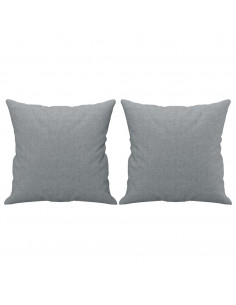 Divano a 2 Posti con Cuscini Grigio Chiaro 120 cm in Tessuto