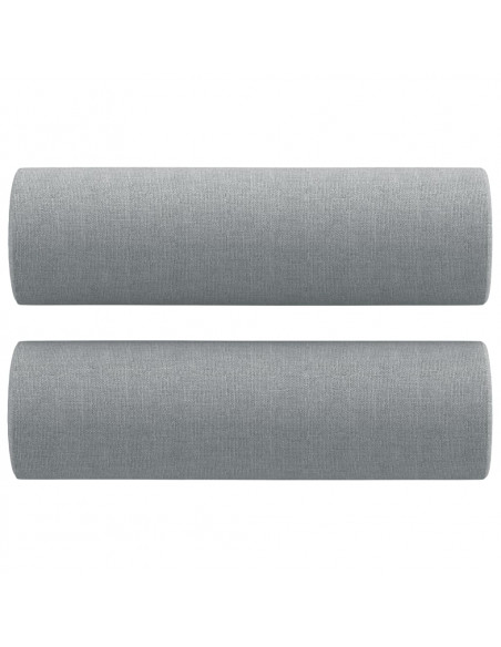 Divano a 2 Posti con Cuscini Grigio Chiaro 120 cm in Tessuto