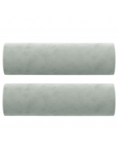 Divano a 2 Posti con Cuscini Grigio Chiaro 140 cm in Velluto