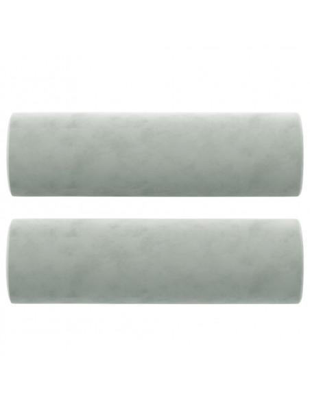 Divano a 2 Posti con Cuscini Grigio Chiaro 140 cm in Velluto