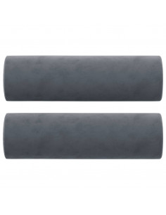 Divano a 2 Posti con Cuscini Grigio Scuro 120 cm in Velluto