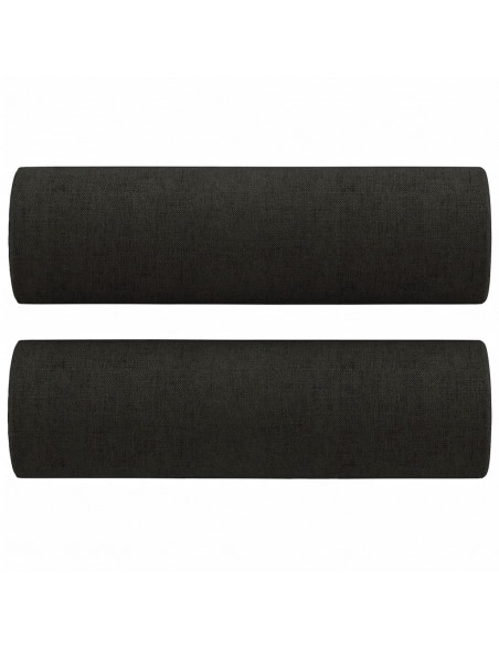 Divano a 2 Posti con Cuscini Nero 140 cm in Tessuto