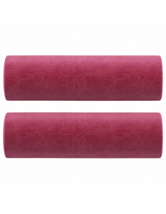 Divano a 2 Posti con Cuscini Rosso Vino 120 cm in Velluto