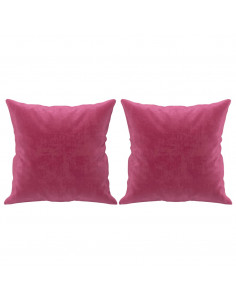 Divano a 2 Posti con Cuscini Rosso Vino 140 cm in Velluto