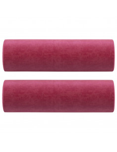 Divano a 2 Posti con Cuscini Rosso Vino 140 cm in Velluto