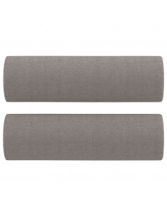 Divano a 2 Posti con Cuscini Tortora 140 cm in Tessuto