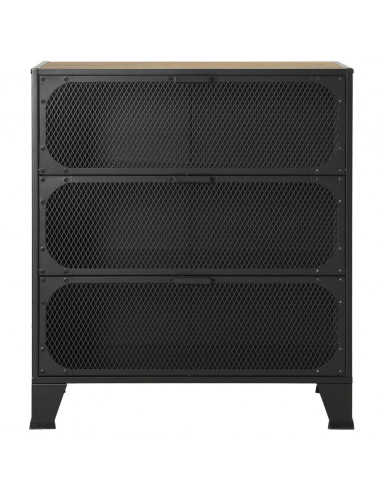 Armadietti 2 pz Marrone Rustico 72x36x82 cm Metallo e MDF