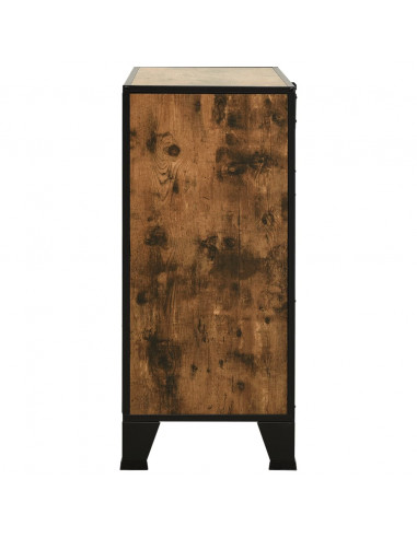 Armadietti 2 pz Marrone Rustico 72x36x82 cm Metallo e MDF