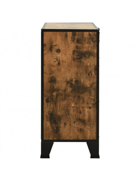 Armadietti 2 pz Marrone Rustico 72x36x82 cm Metallo e MDF