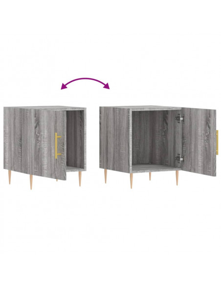 Comodino Grigio Sonoma 40x40x50 cm in Legno Multistrato