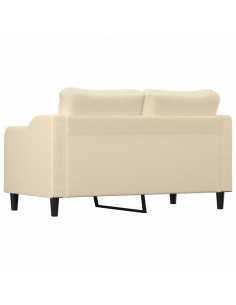 Divano a 2 Posti Crema 140 cm in Tessuto