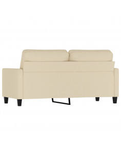 Divano a 2 Posti Crema 140 cm in Tessuto