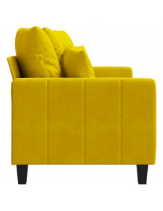 Divano a 2 Posti giallo 140 cm in Velluto
