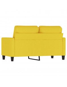 Divano a 2 Posti Giallo Chiaro 120 cm in Tessuto