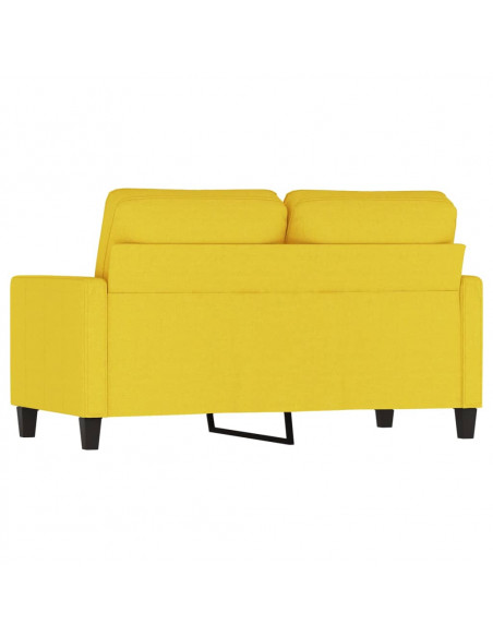 Divano a 2 Posti Giallo Chiaro 120 cm in Tessuto