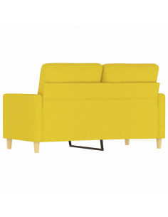 Divano a 2 Posti Giallo Chiaro 120 cm in Tessuto