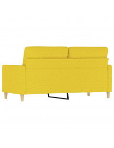 Divano a 2 Posti Giallo Chiaro 140 cm in Tessuto