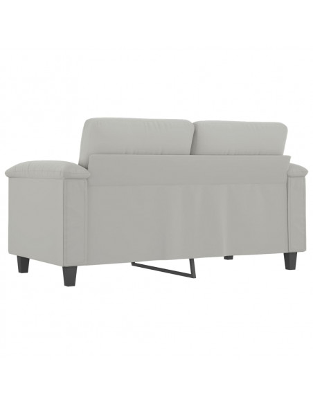 Divano a 2 Posti Grigio Chiaro 120 cm in Tessuto Microfibra