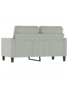Divano a 2 Posti Grigio Chiaro 120 cm in Velluto