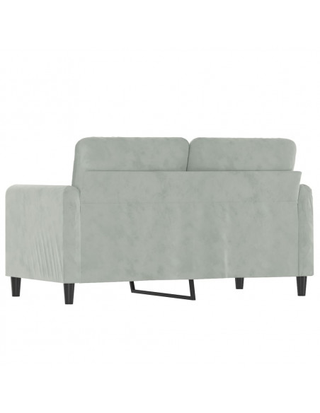 Divano a 2 Posti Grigio Chiaro 120 cm in Velluto