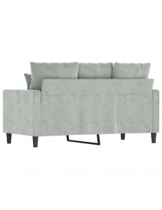 Divano a 2 Posti Grigio Chiaro 120 cm in Velluto
