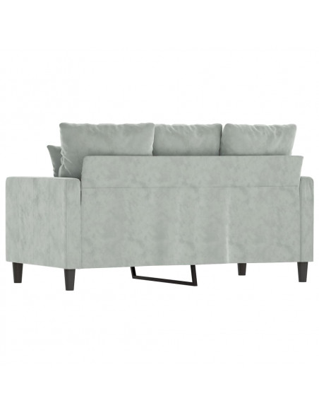 Divano a 2 Posti Grigio Chiaro 120 cm in Velluto