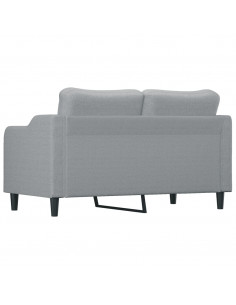 Divano a 2 Posti Grigio Chiaro 140 cm in Tessuto