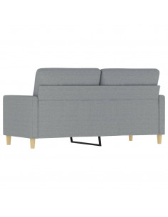 Divano a 2 Posti Grigio Chiaro 140 cm in Tessuto