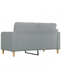 Divano a 2 Posti Grigio Chiaro 140 cm in Tessuto