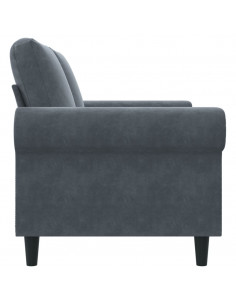 Divano a 2 Posti grigio scuro 120 cm in Velluto