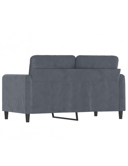 Divano a 2 Posti grigio scuro 120 cm in Velluto