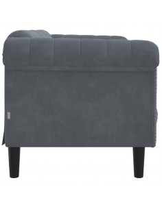 Divano a 2 Posti Grigio Scuro in Velluto