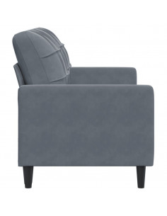 Divano a 2 Posti grigio scuro140 cm in Velluto