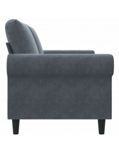 Divano a 2 Posti grigio scuro140 cm in Velluto