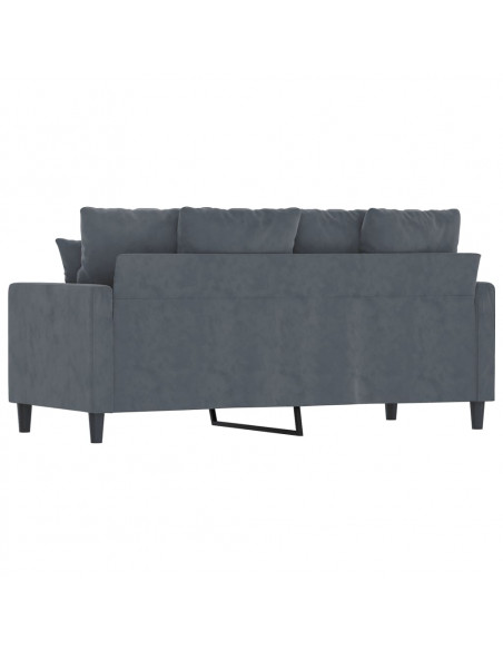 Divano a 2 Posti grigio scuro140 cm in Velluto