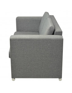 Divano a 2 Posti in Tessuto Grigio Chiaro